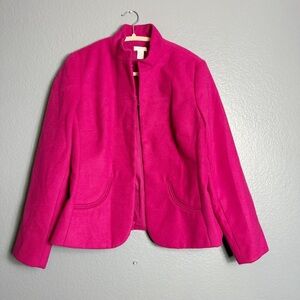 Chico’s Felt Blazer Fuschia Size 1 (Medium)